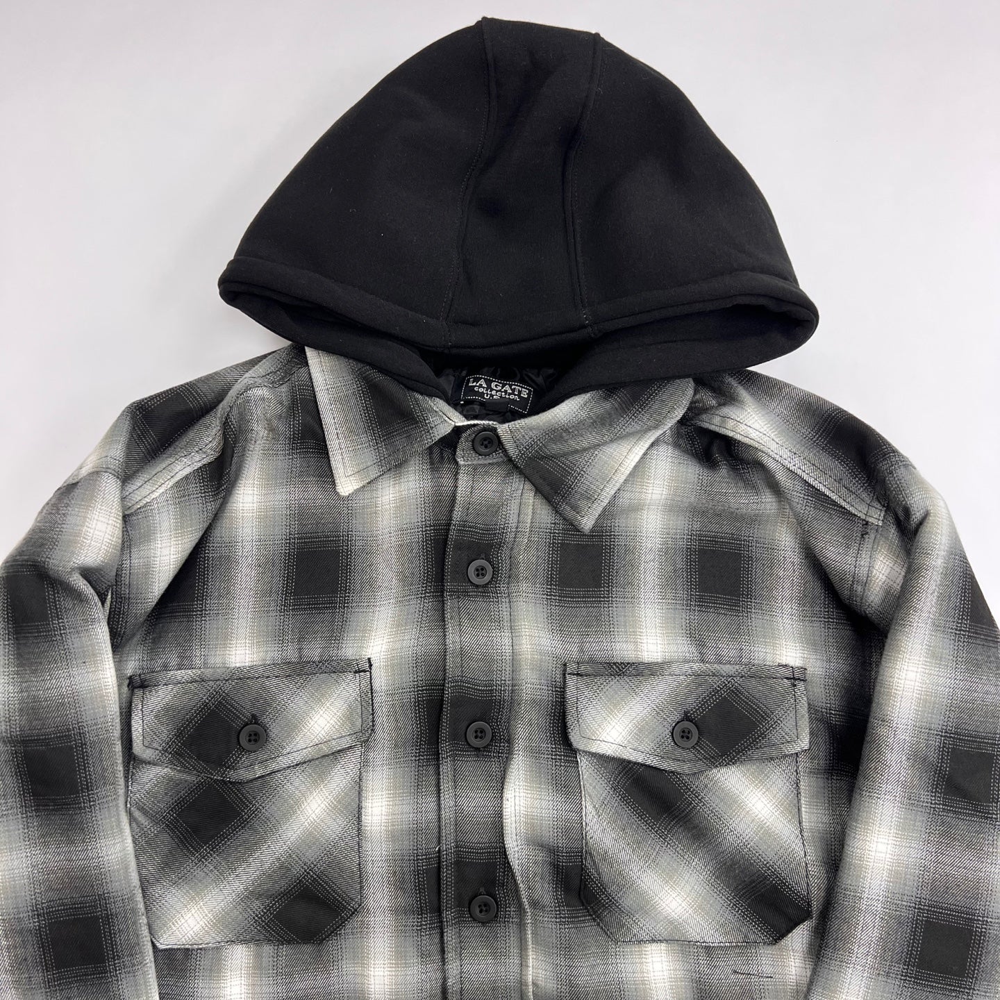Men's Winter Hooded Quilt Plaid Jacket