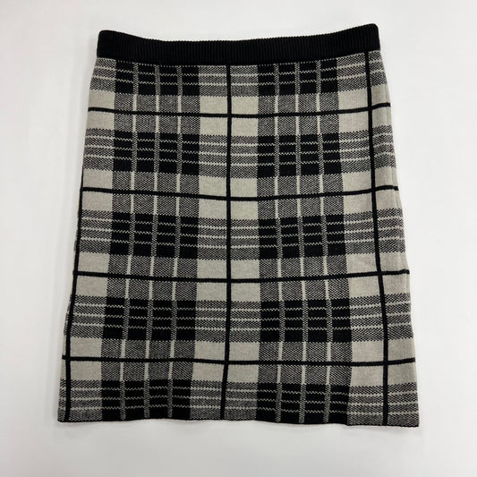 Women's Knit Fitted Plaid Design Solid Skirt