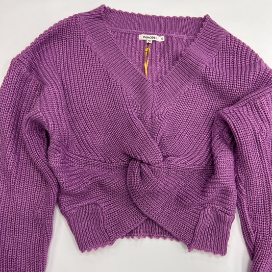 Women's V-neck Knit Sweater Twist Knot