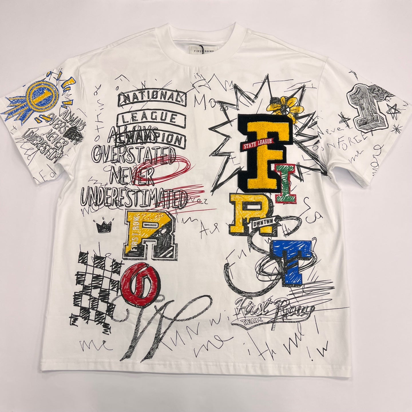 All-Over Doodling Graphic T-Shirt