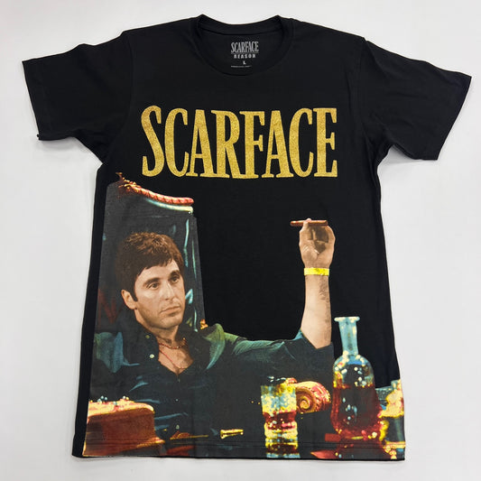 SCARFACE Glittering Lettering Graphic T-Shirt