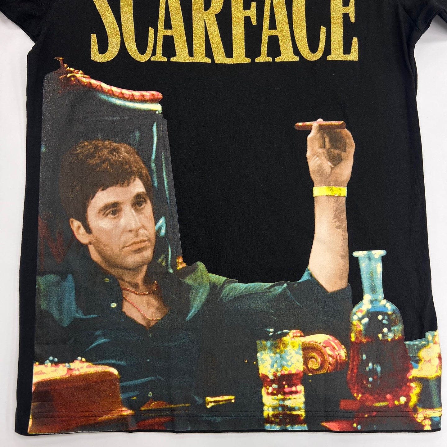 SCARFACE Glittering Lettering Graphic T-Shirt