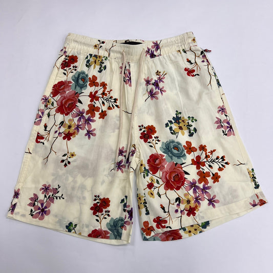 SWTICH Floral Graphic Print Shorts - White