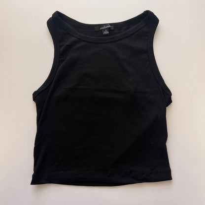 Women's Solid Sleeveless Raceback Crop Top Tank Tops