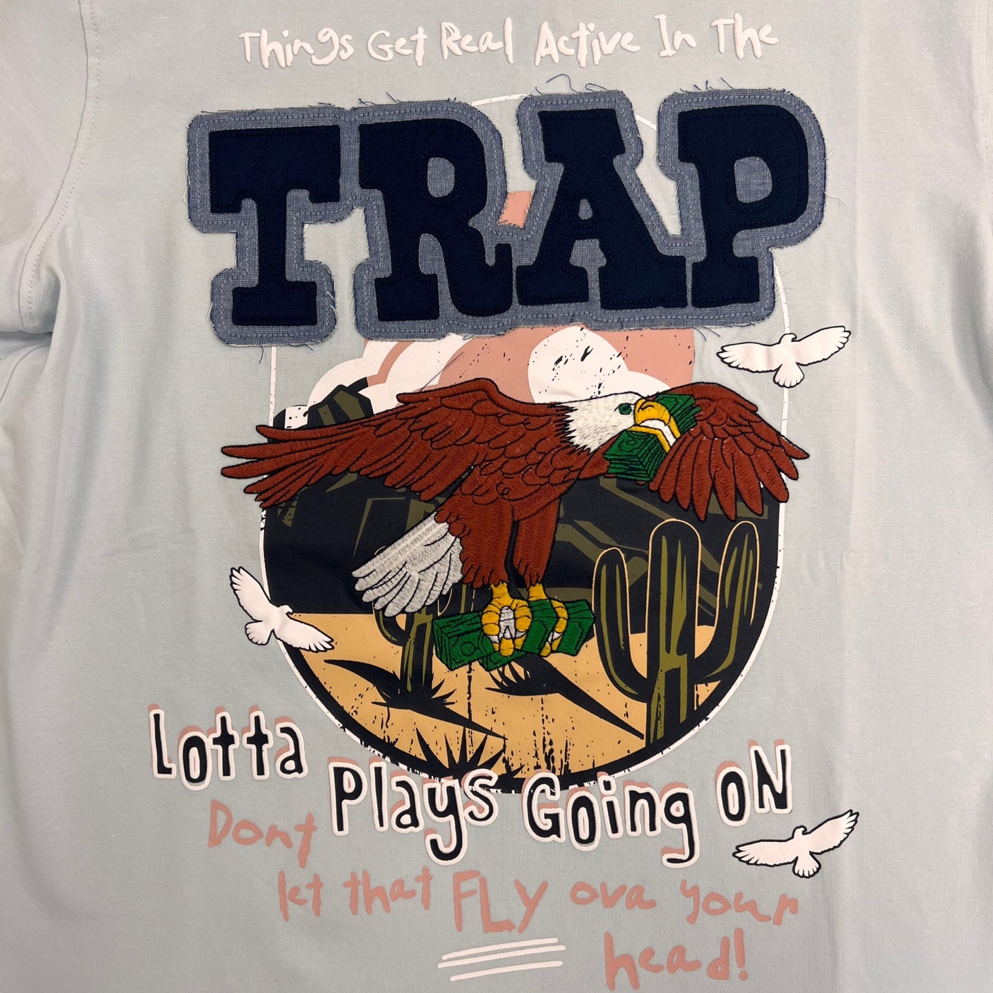 SMOKE RISE Trap Graphic Patch T-Shirt