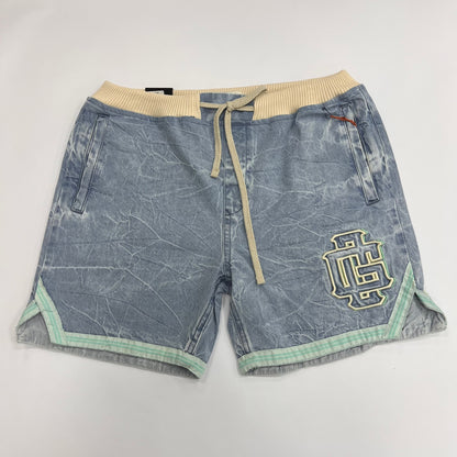 Men's Acid Washed Shorts - Light Blue