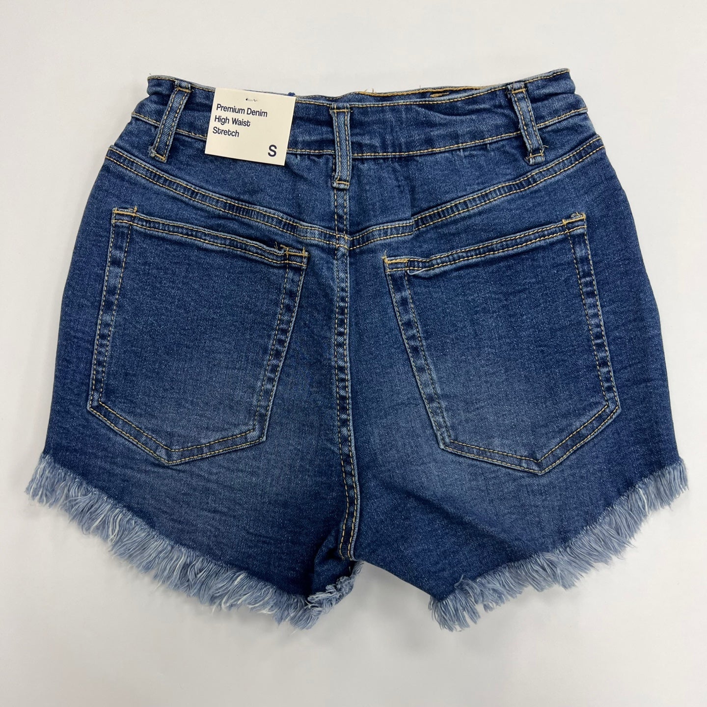 Frayed blue jean shorts deals