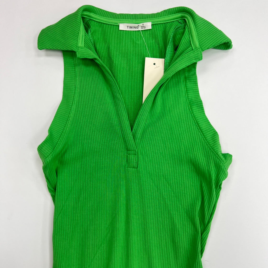 Women's Heavy Ribbed Polo Bodysuit Top