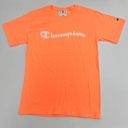 Champion Logo Script Blurry Graphic T-Shirt