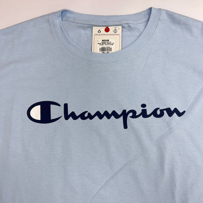 Champion Authentic Script Logo Print Jersey T-Shirt Sky Blue – K