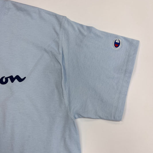 Champion Authentic Script Logo Print Jersey T-Shirt - Sky Blue