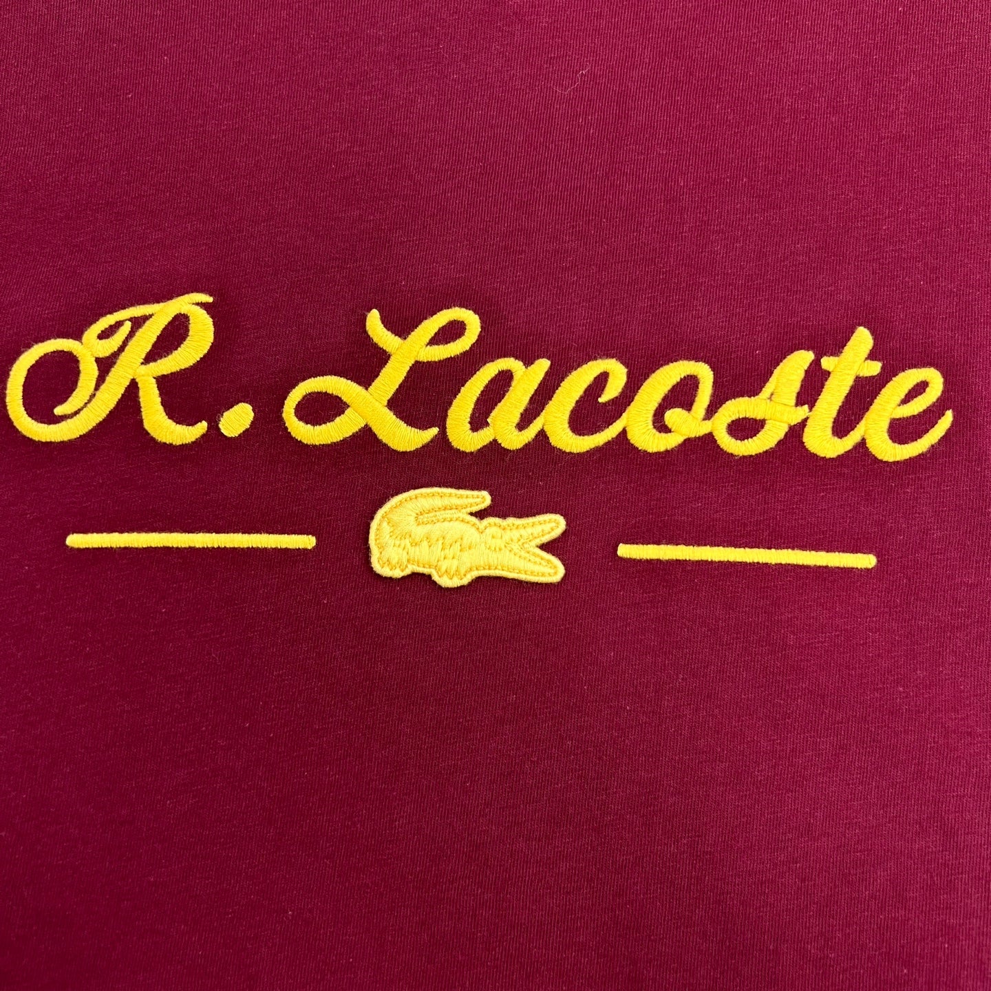 LACOSTE Signature Embroidery Cotton T-shirt