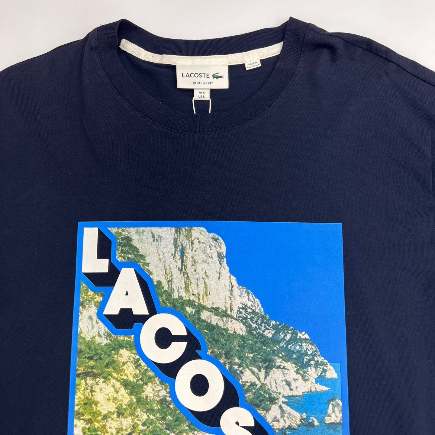 LACOSTE Landscape Print Cotton T-shirt