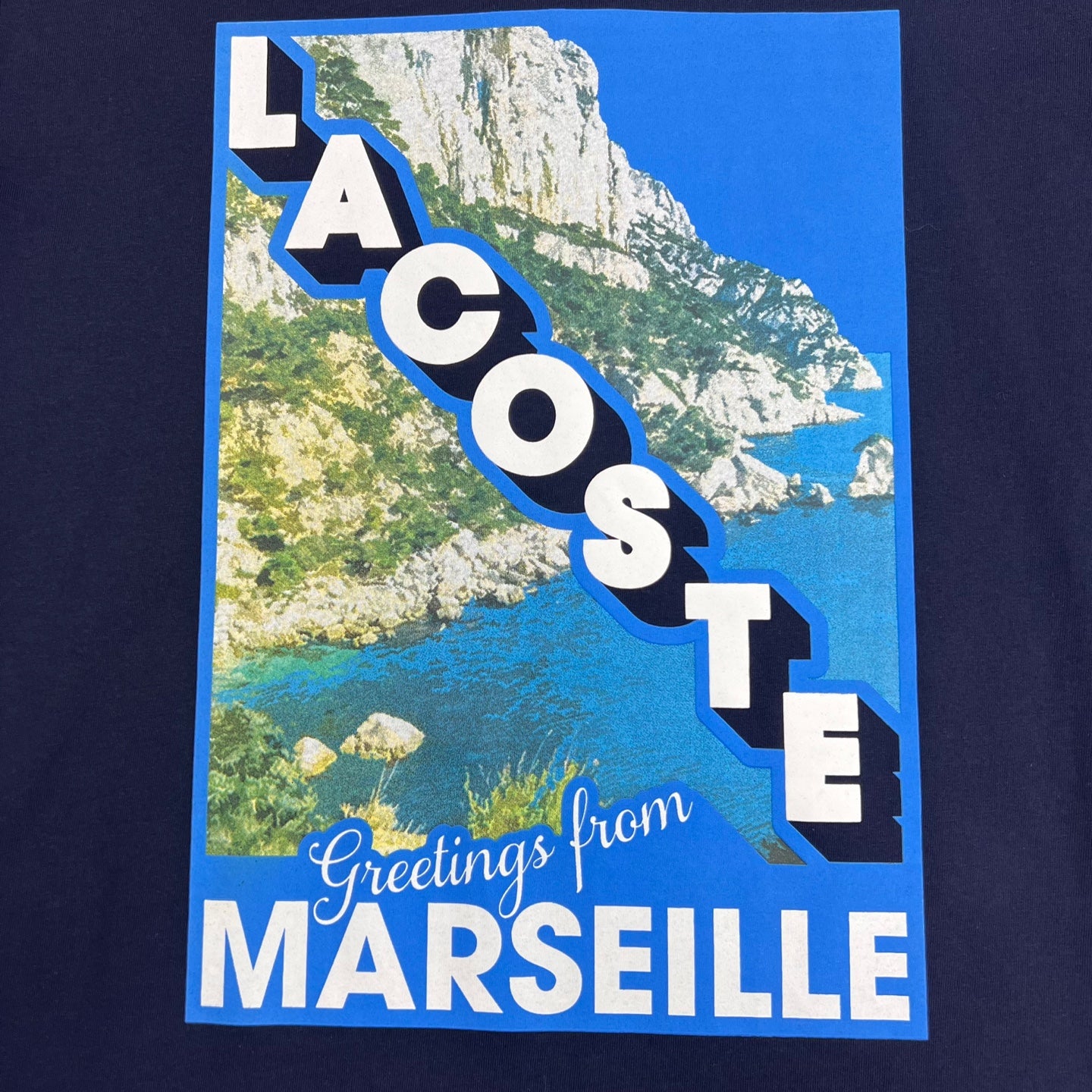 LACOSTE Landscape Print Cotton T-shirt