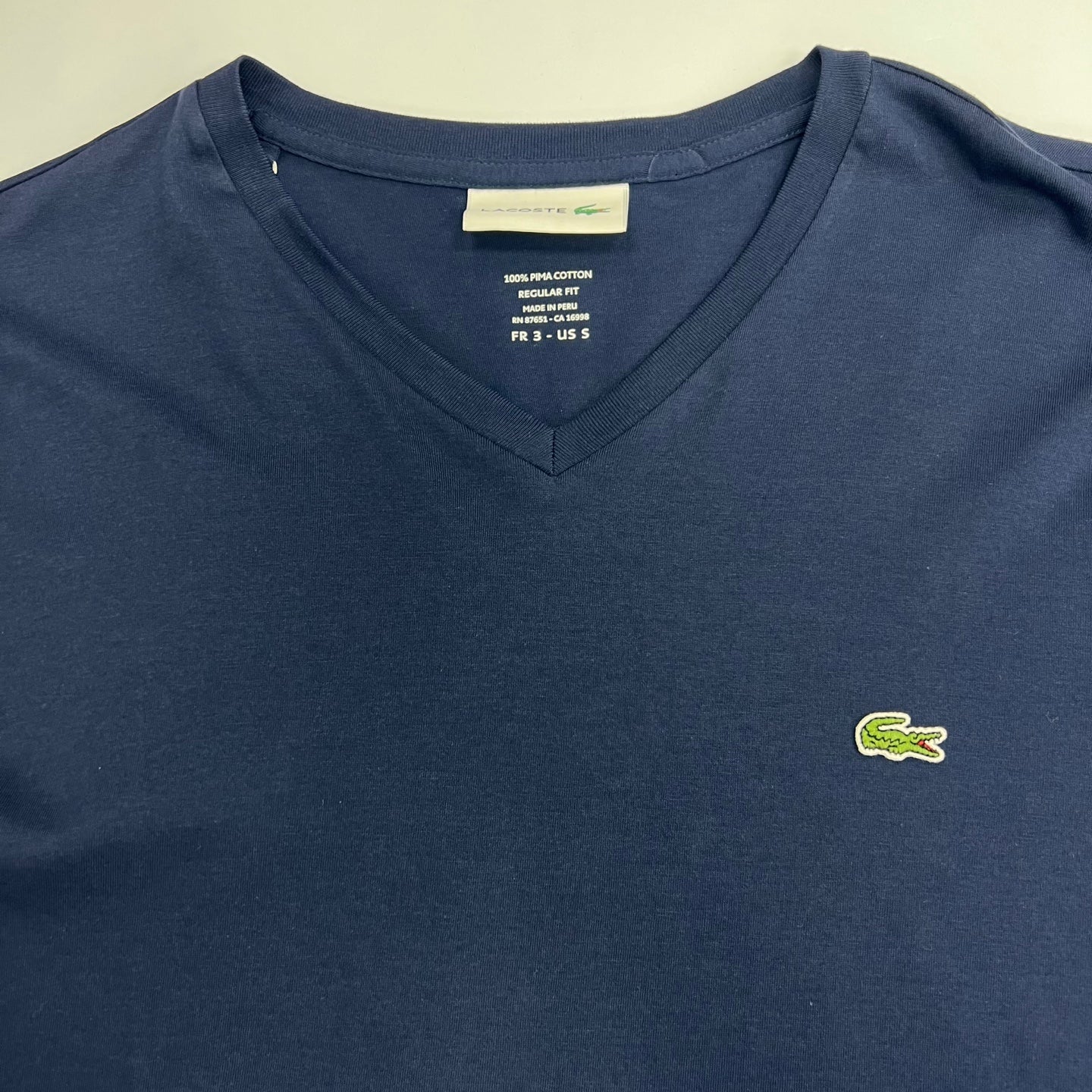 LACOSTE V Neck Pima Cotton Jersey T Shirt K MOMO