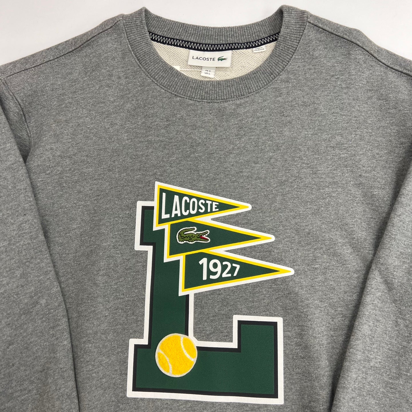 LACOSTE Pennants L Badge Cotton Fleece Sweatshirt