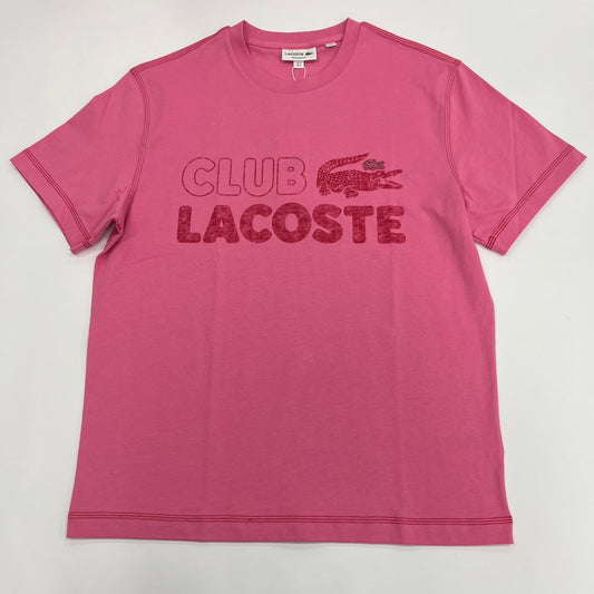 LACOSTE Graphic Print Pink T-Shirt