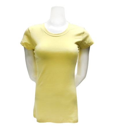 Women's Basic Plain Crew Neck T-Shirt-15 Colors ( Black ~ Yellow)