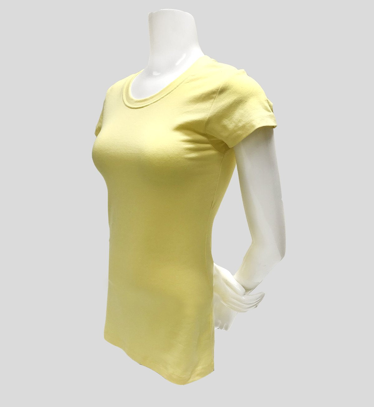 Women's Basic Plain Crew Neck T-Shirt-15 Colors ( Black ~ Yellow)