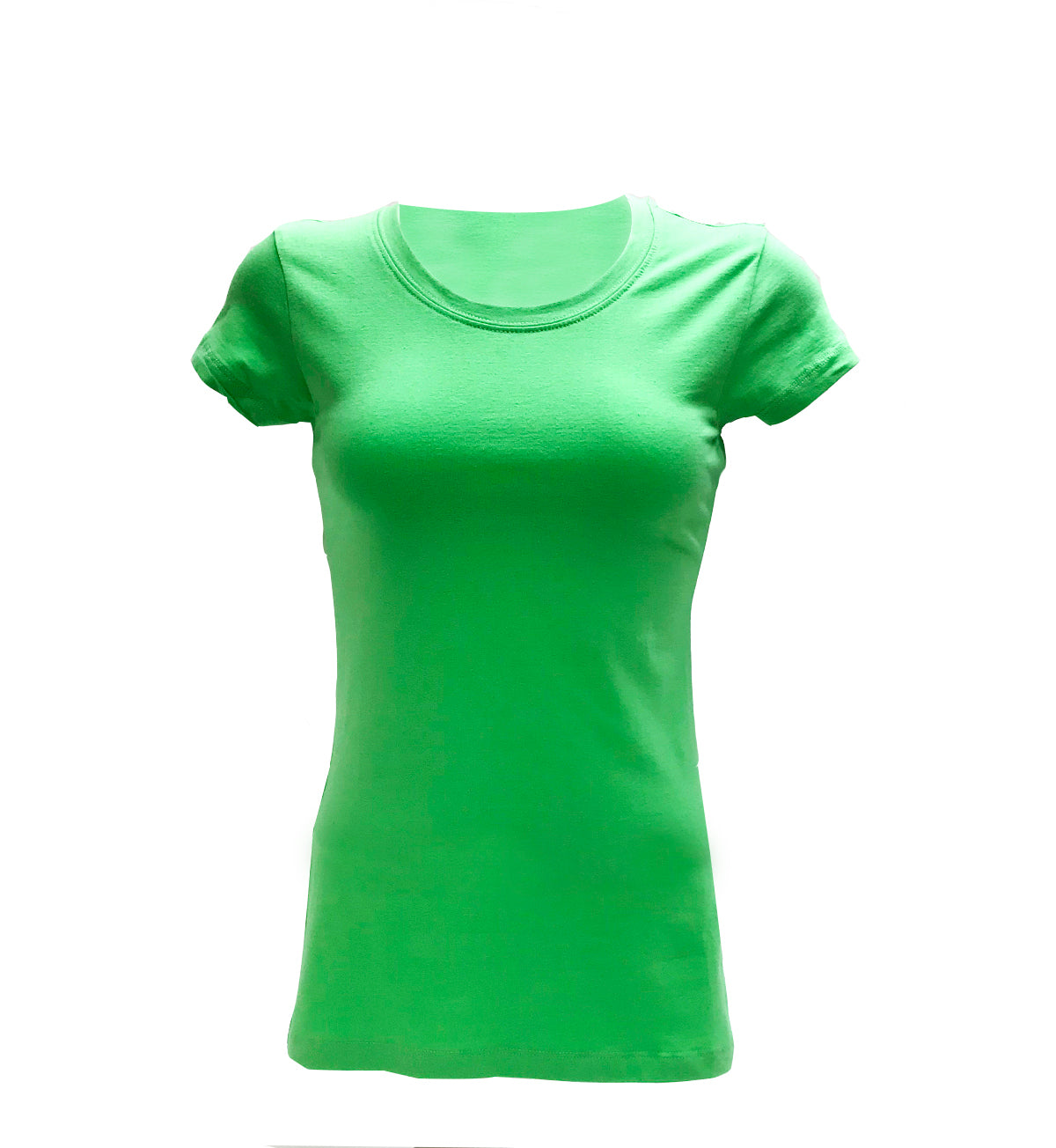 Women's Basic Plain Crew Neck T-Shirt-15 Colors ( Black ~ Yellow)