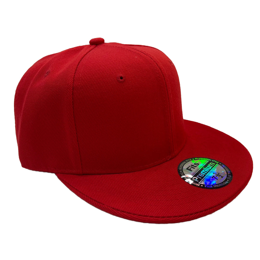 MONOFARBE Classic Flat Bill Snapback Hat - 6 Panel Blank Cap For Custom Embroidery