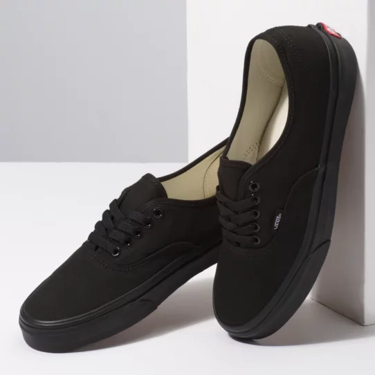 Vans Unisex Authentic Black Canvas Skate Shoe