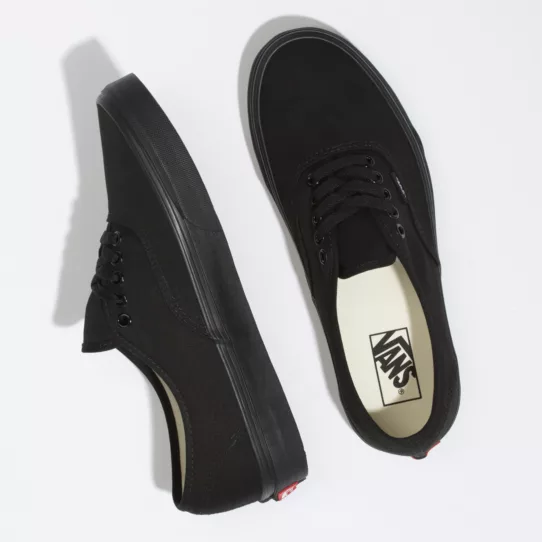 Vans Unisex Authentic Black Canvas Skate Shoe