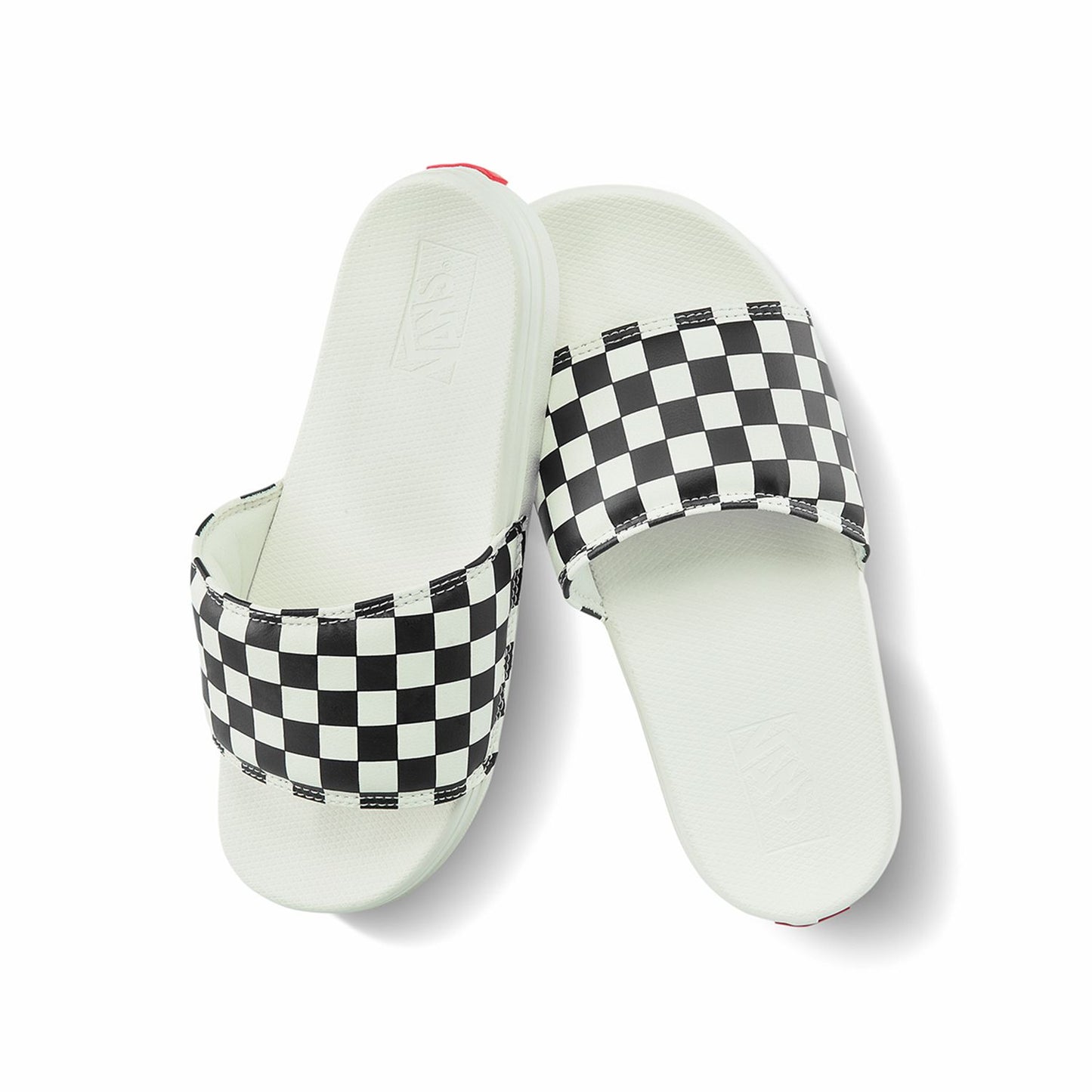 Vans Women's White Checkerboard Pattern Slides