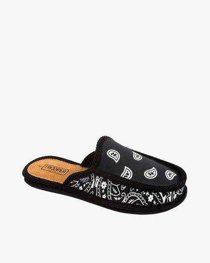 Trooper Bandana Print Open Back House Shoes