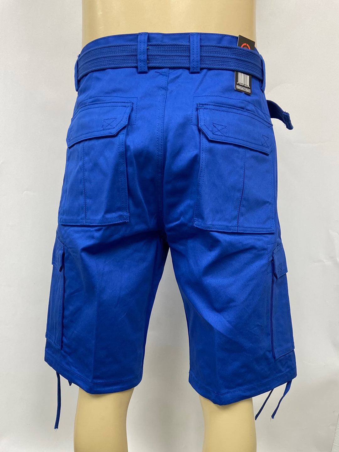 Cargo Shorts with Adjustable Twill Belt Utility Pocket Royal Blue K MOMO